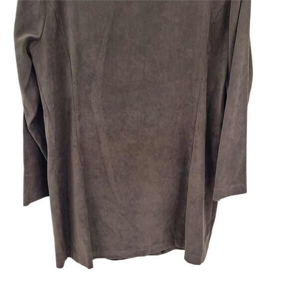 Vintage R&K Faux Ostrich Leather Ultrasuede Equestrian Trench Brown Sz 16 - Picture 11 of 12